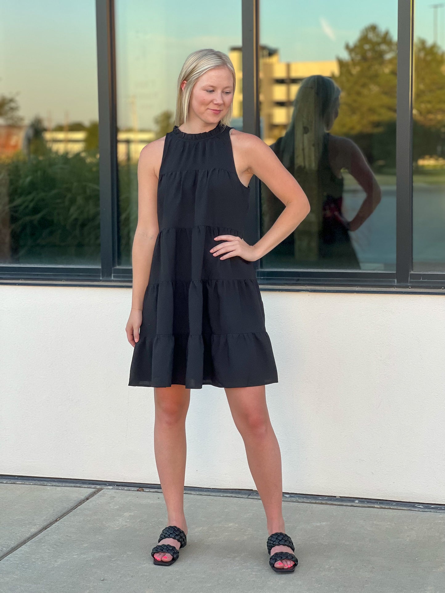 Emma Sleeveless Tiered Black Dress FINAL SALE