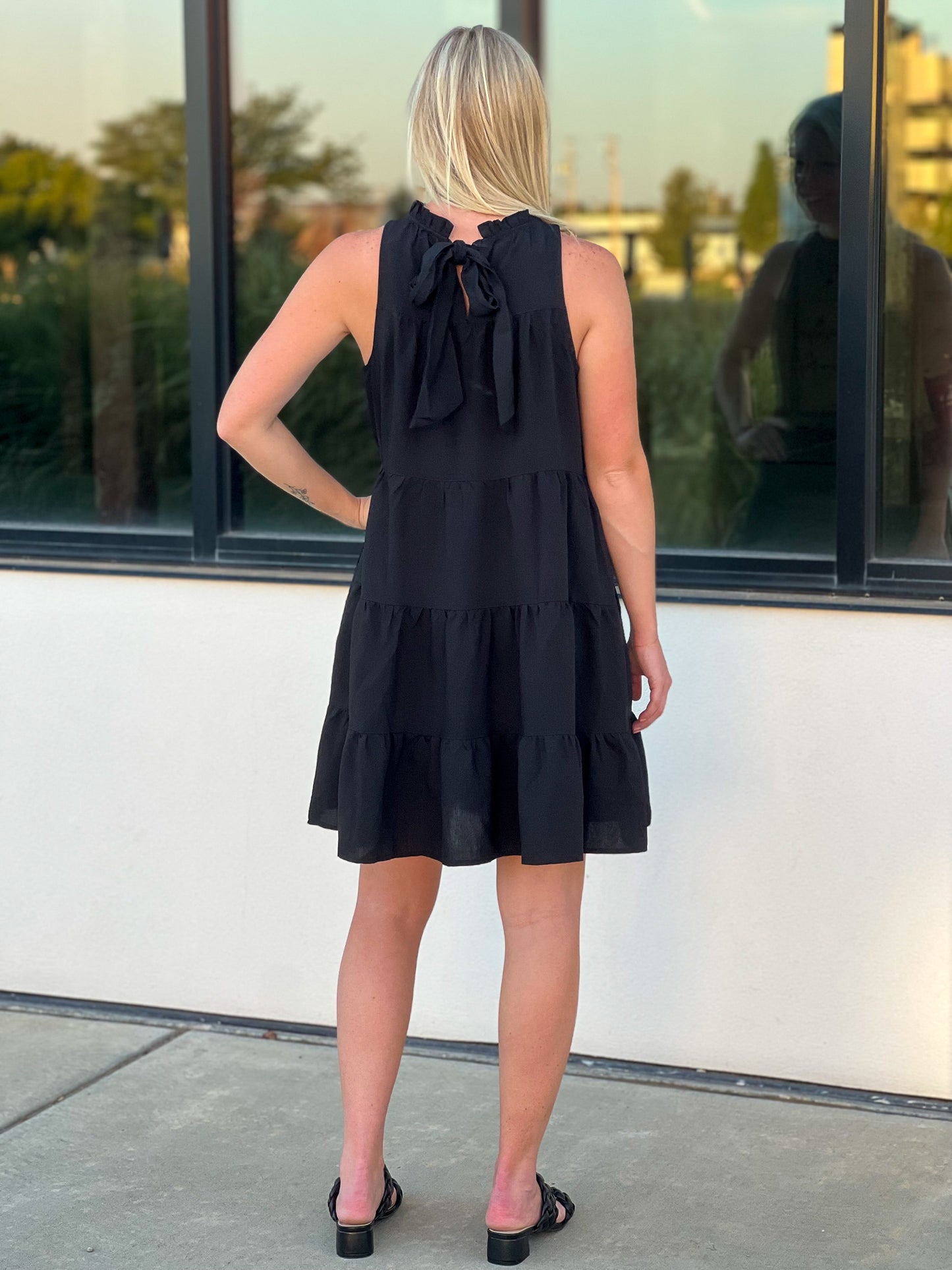 Emma Sleeveless Tiered Black Dress FINAL SALE