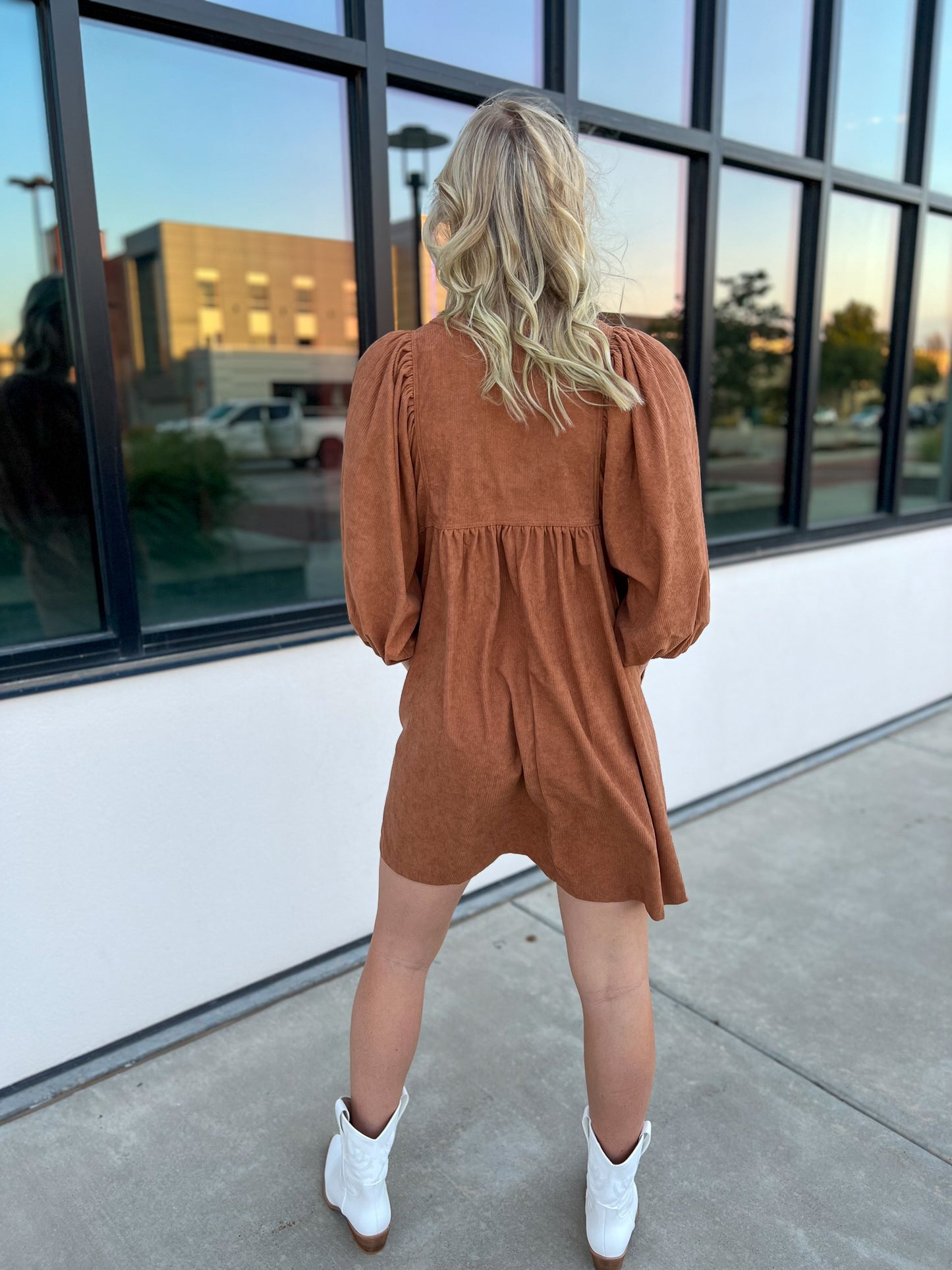 Corduroy 3/4 Sleeve Dress FINAL SALE