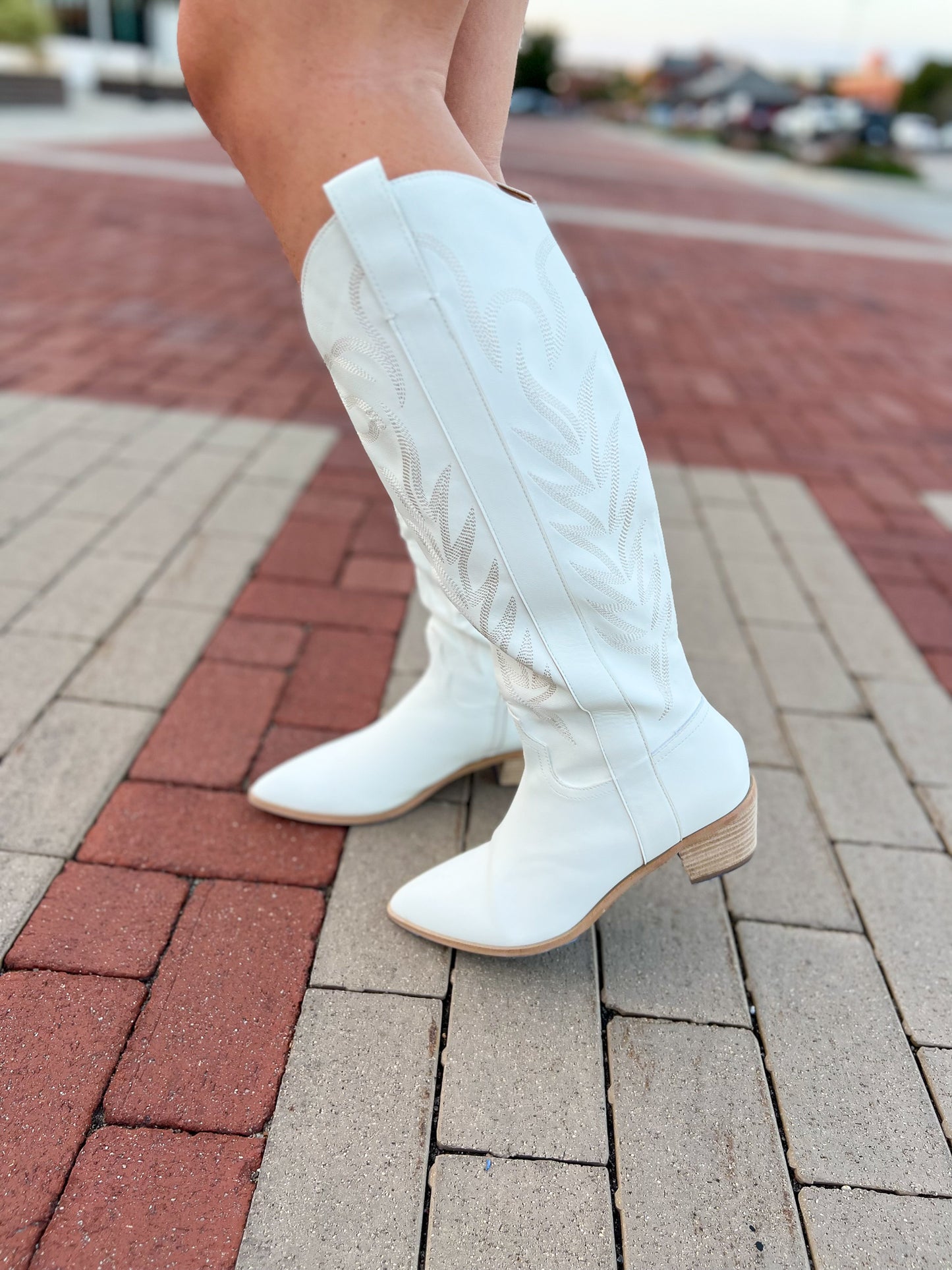 Inlay White Western Boot FINAL SALE