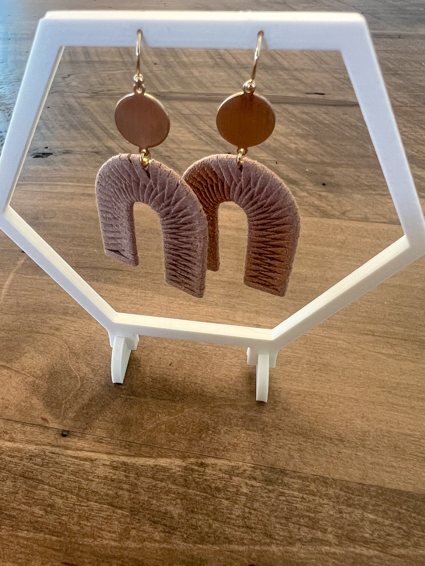 Mauve Suede Drop Earrings FINAL SALE