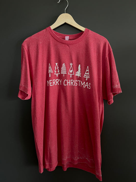 Merry Christmas Red Burnout Tee FINAL SALE