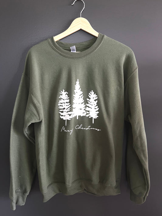 Merry Christmas Green Sweatshirt FINAL SALE