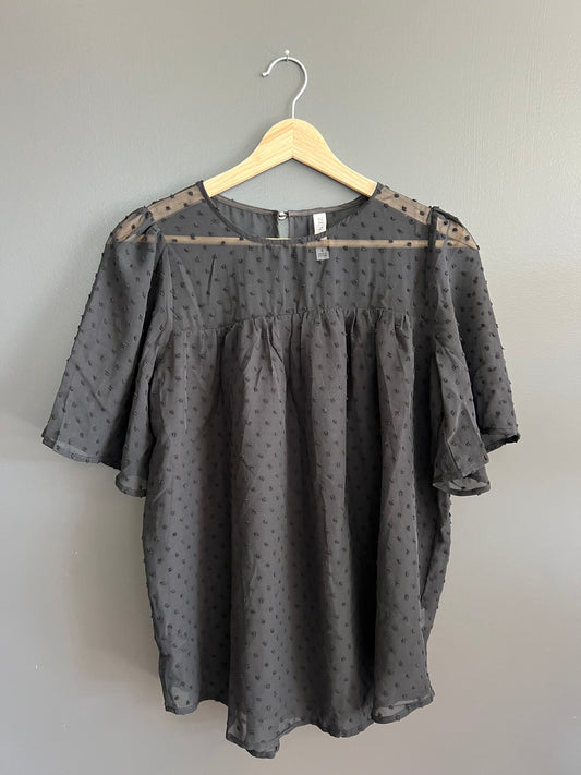 Swiss Dot Short Sleeve Top FINAL SALE