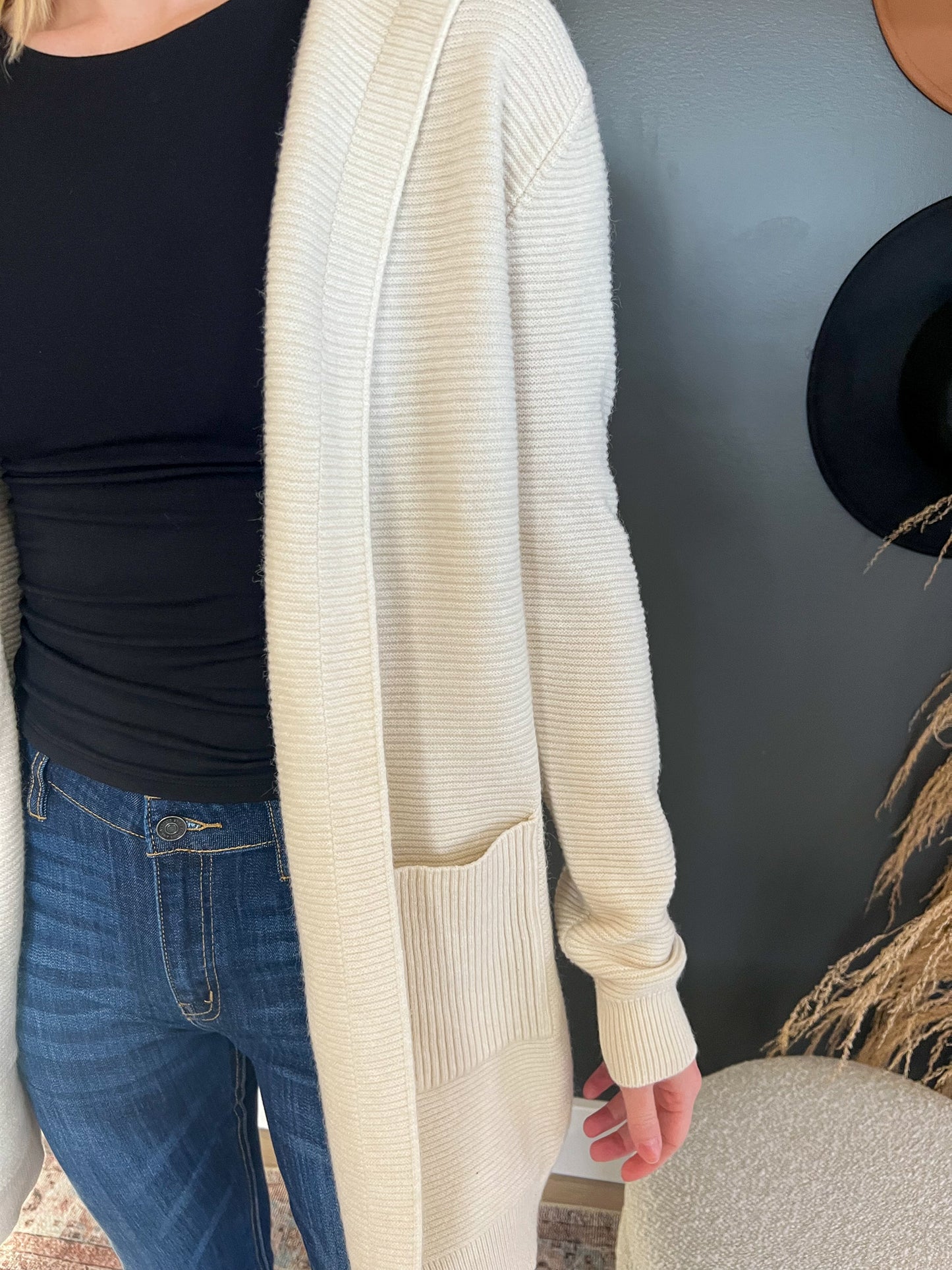 Tara Open Front Ribbed Cardigan FINAL SALE