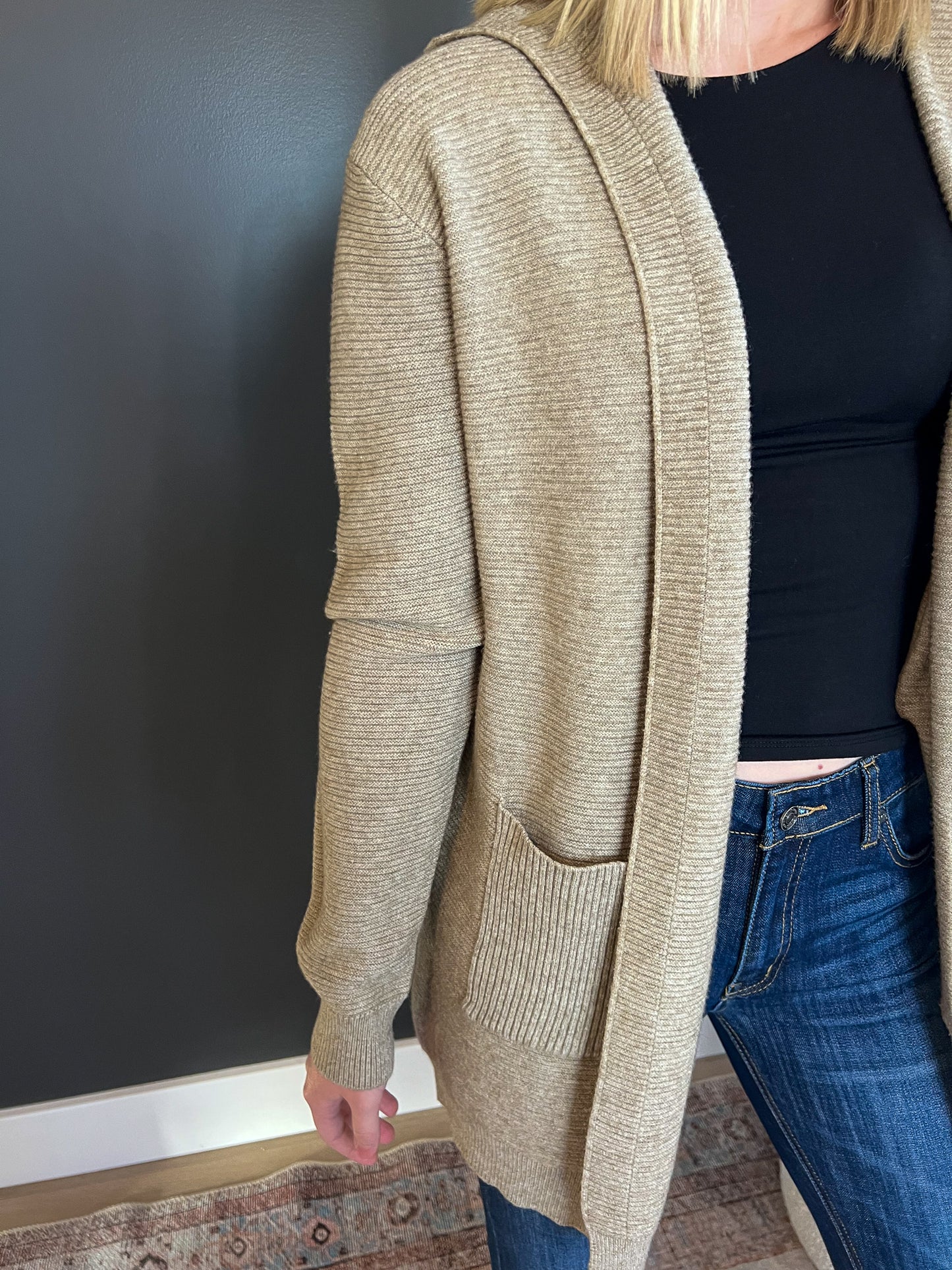 Tara Open Front Ribbed Cardigan FINAL SALE